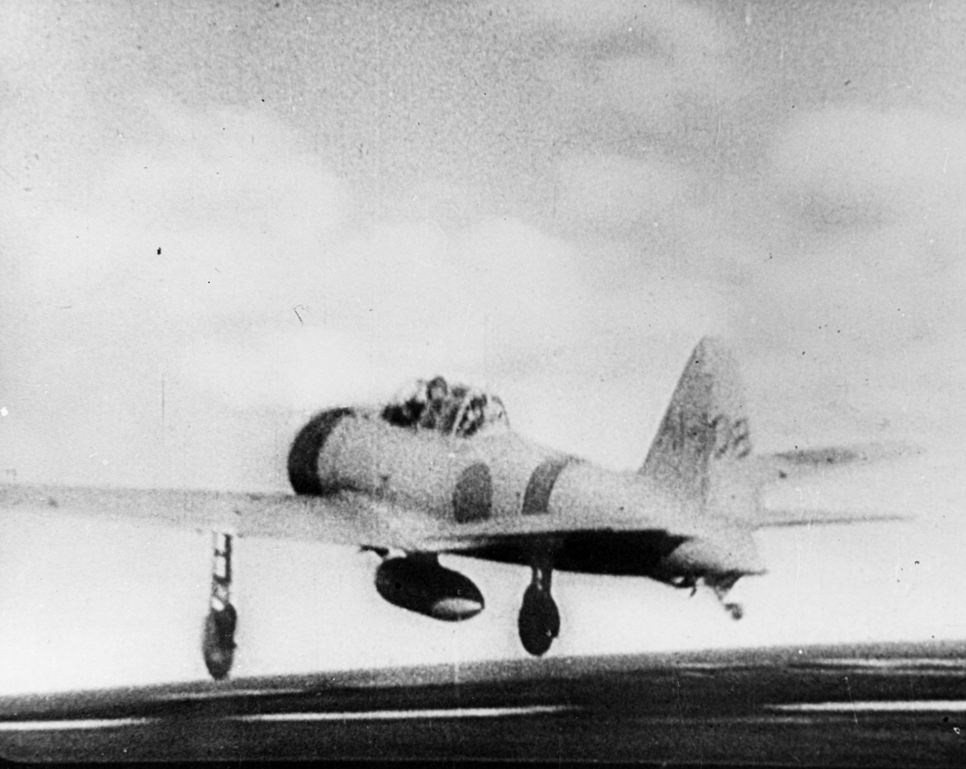 Zero Model 21 takes off from the aircraft carrier Akagi, to attack Pearl Harbor.
